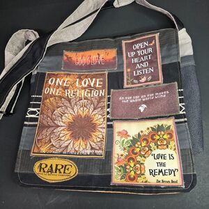 NWOT Rare Bags Australia Handmade Recycled Fabric Cross-Body Bag Religious Eco